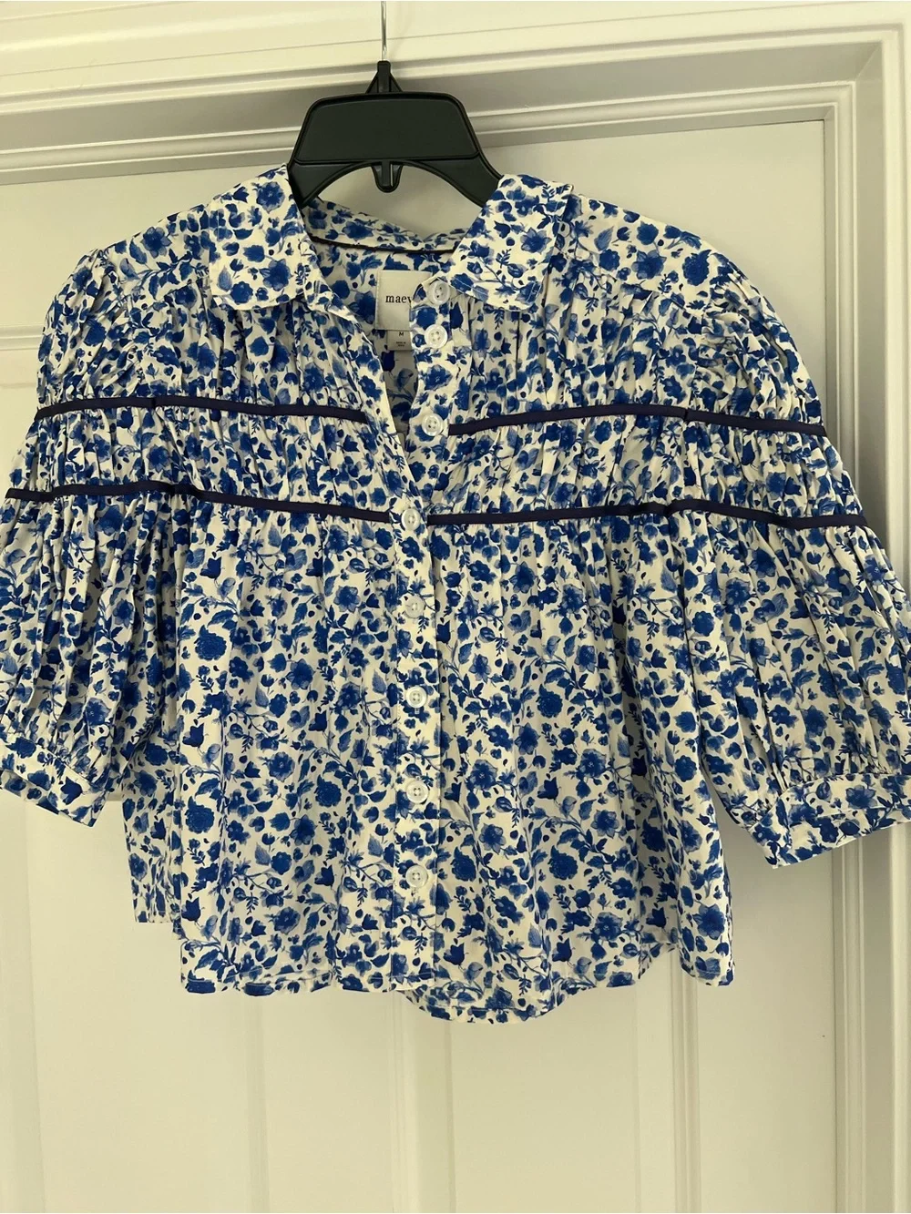 Anthropologie Maeve Leandra Shirred Yoke Blouse NWT Medium - Picture 1 of 3